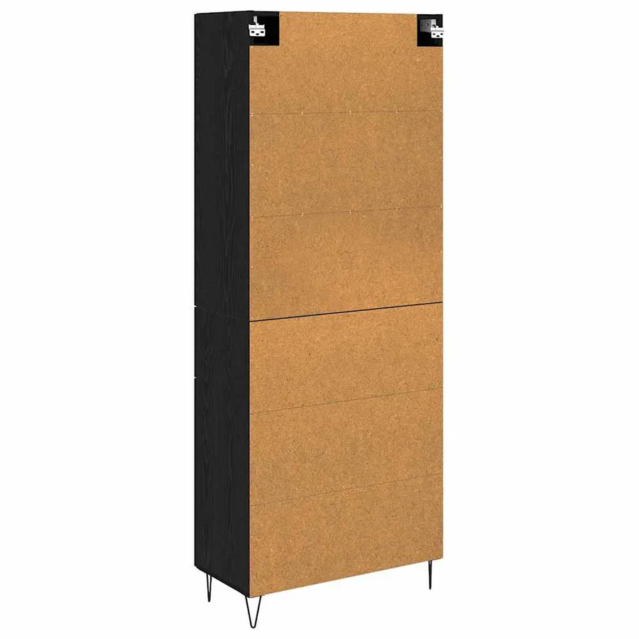Haut Armoire Chêne noir 69,5 x 34 x 180 cm Bois d'ingénierie - 8