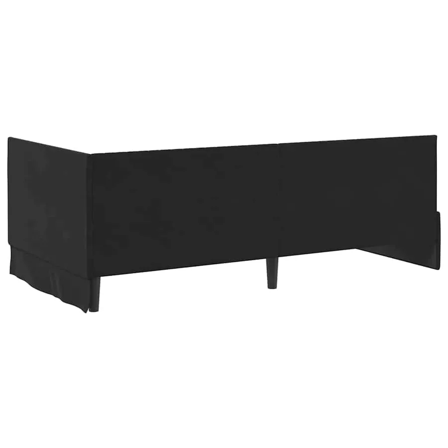 Cadre de lit d'angle Noir 100 cm x 200 cm Velours - 7