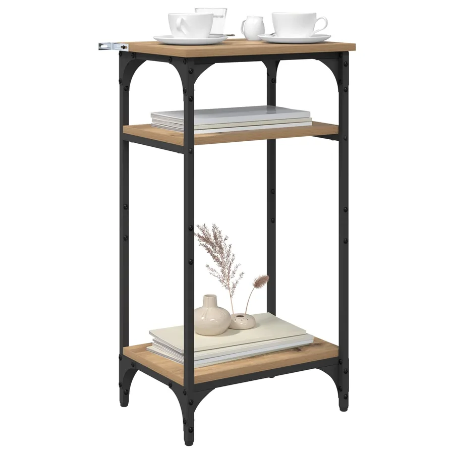 Table d'appoint Chêne artisanal 40 x 30 x 75 cm - 3