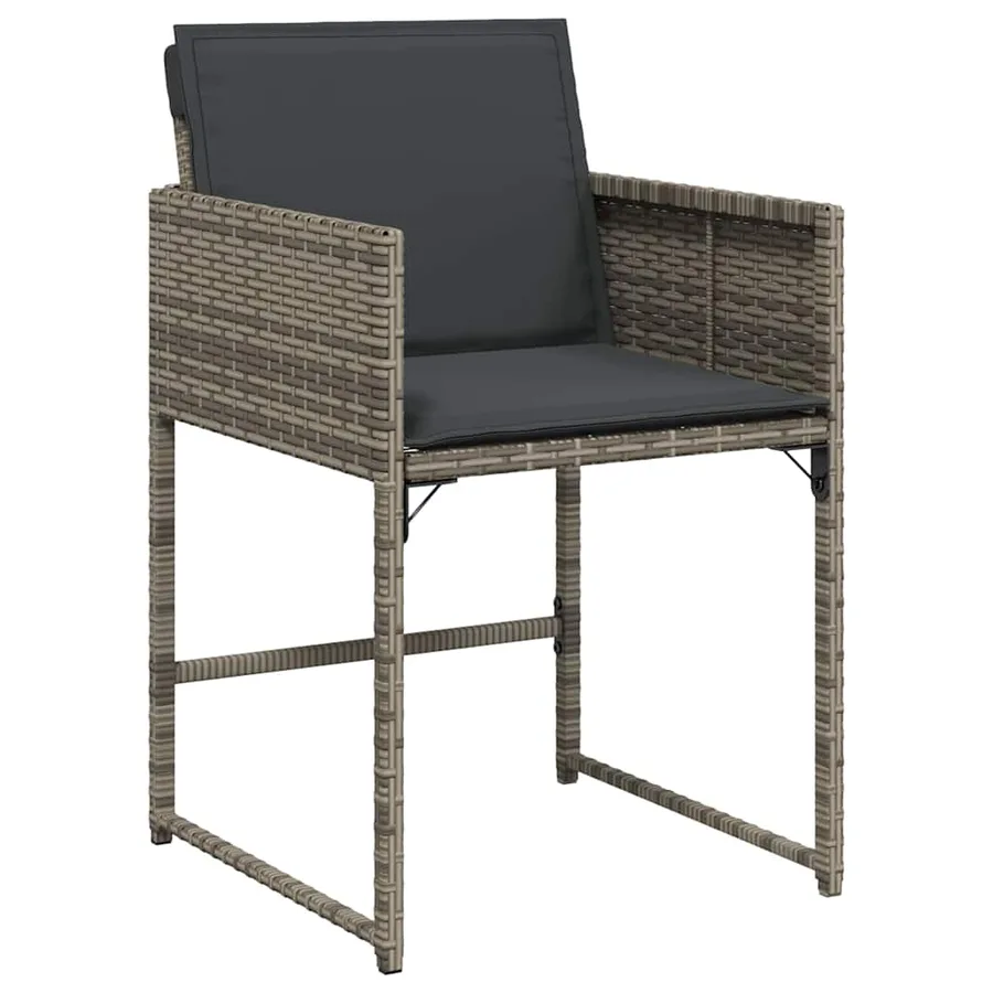 Ensemble de salle à manger pour jardin 5 pcs Gris polyrotin - 6