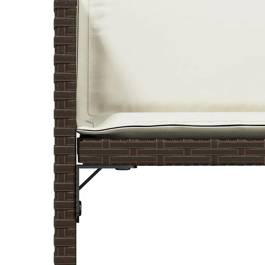 Chaises de jardin avec coussins lot de 4 marron résine tressée - 9