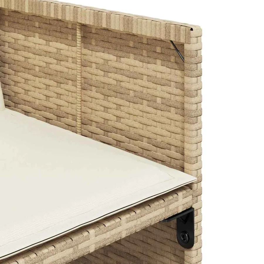 Ensemble à manger de jardin et coussins 17 pcs beige - 9