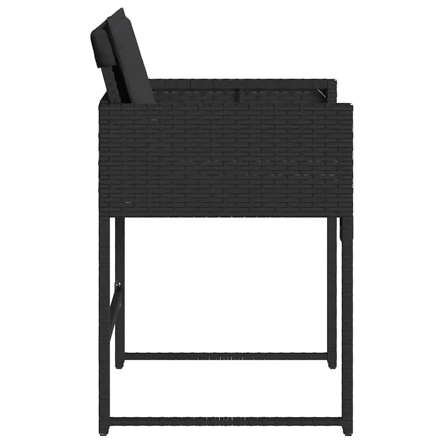 Chaises de jardin lot de 4 avec coussins noir résine tressée - 6