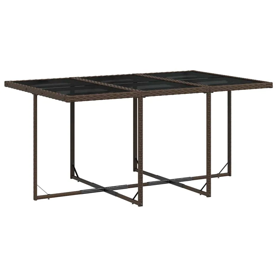 Ensemble à manger de jardin et coussins 11 pcs marron rotin - 3