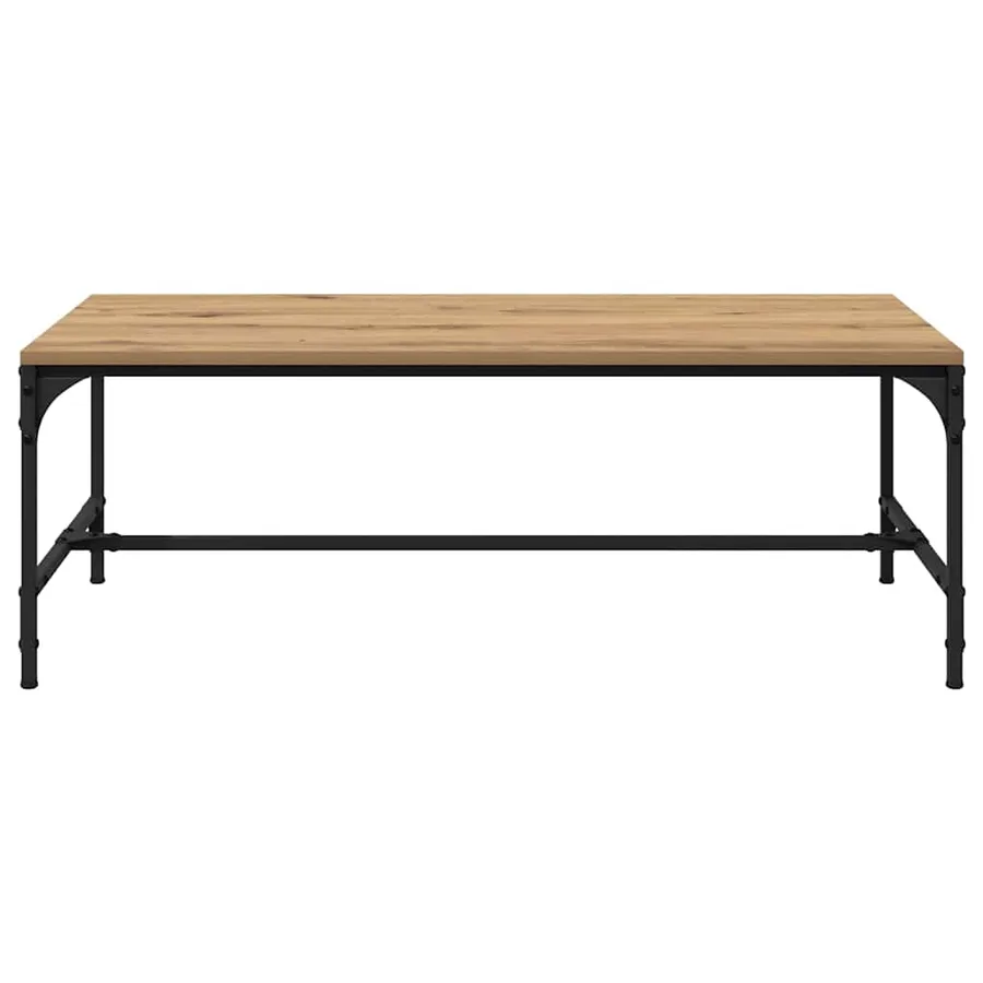 Table basse Chêne artisanal 100 x 50 x 35 cm Bois d'ingénierie - 5