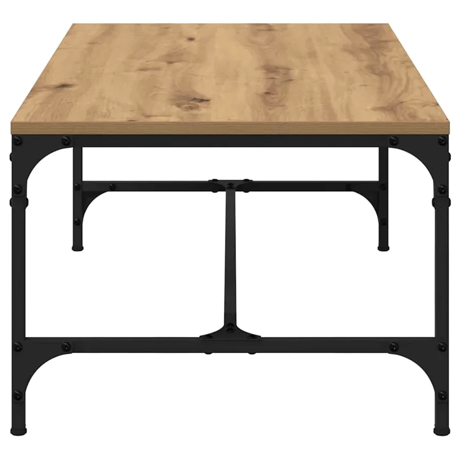 Table basse Chêne artisanal 100 x 50 x 35 cm Bois d'ingénierie - 6