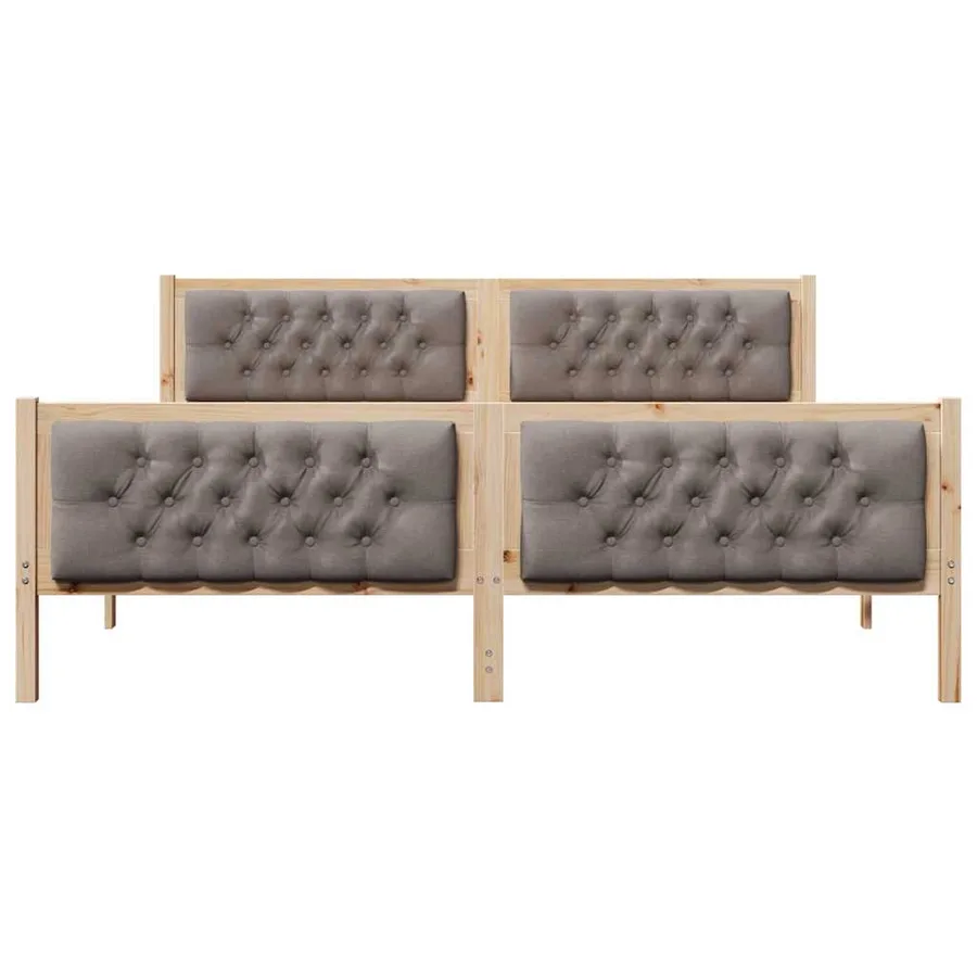 Cadre de lit avec tête de lit Taupe 160 x 200 cm Pin massif - 5