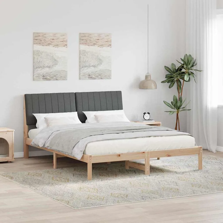 Cadre de lit avec tête de lit Marron 150 x 200 cm Pin massif