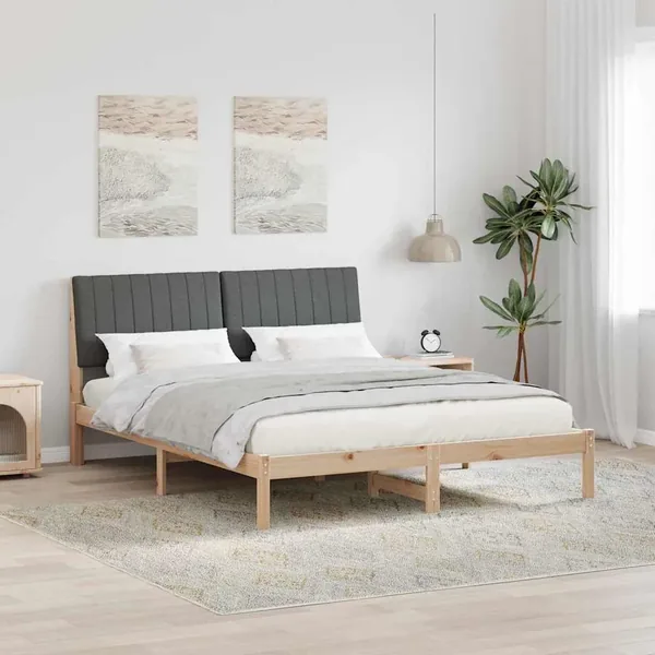 Cadre de lit avec tête de lit Marron 150 x 200 cm Pin massif