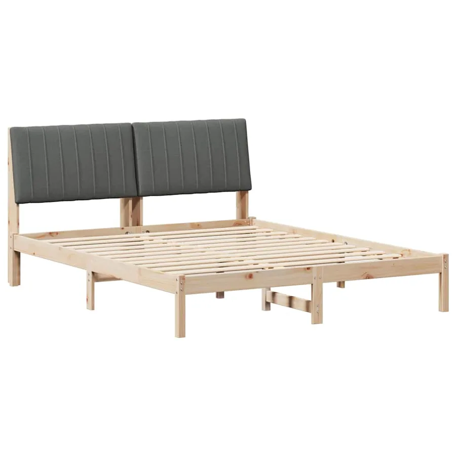 Cadre de lit avec tête de lit Marron 150 x 200 cm Pin massif - 2