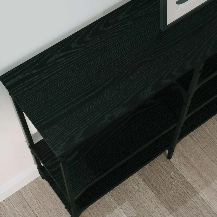 Table console Chêne noir 160 x 29 x 80 cm Bois d'ingénierie - 4