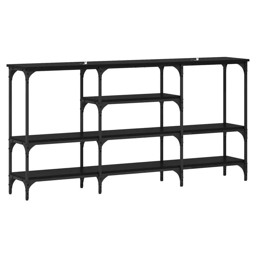 Table console Chêne noir 160 x 29 x 80 cm Bois d'ingénierie - 7
