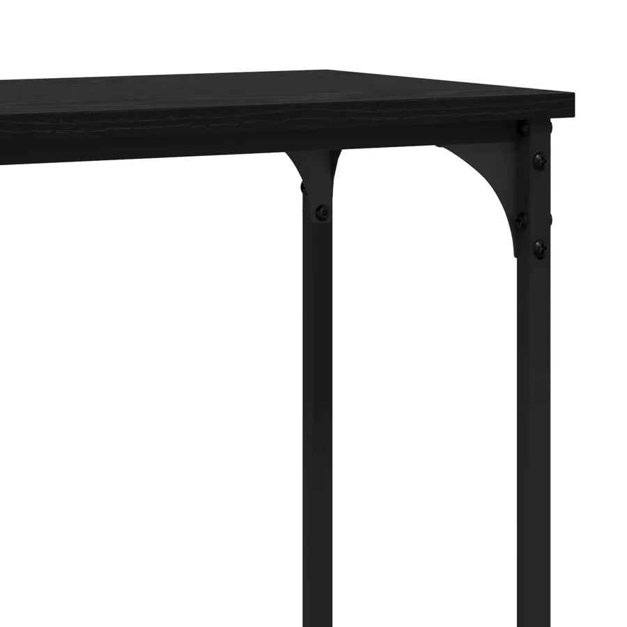 Table console Chêne noir 160 x 29 x 80 cm Bois d'ingénierie - 9