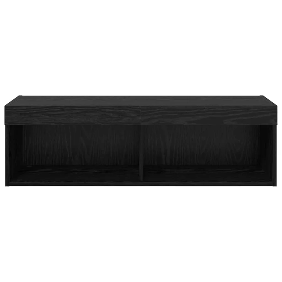 Meuble TV mural Chêne noir 100 x 30 x 30 cm Bois d'ingénierie - 7