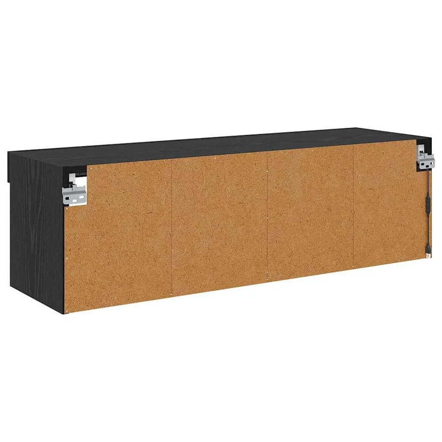 Meuble TV mural Chêne noir 100 x 30 x 30 cm Bois d'ingénierie - 9