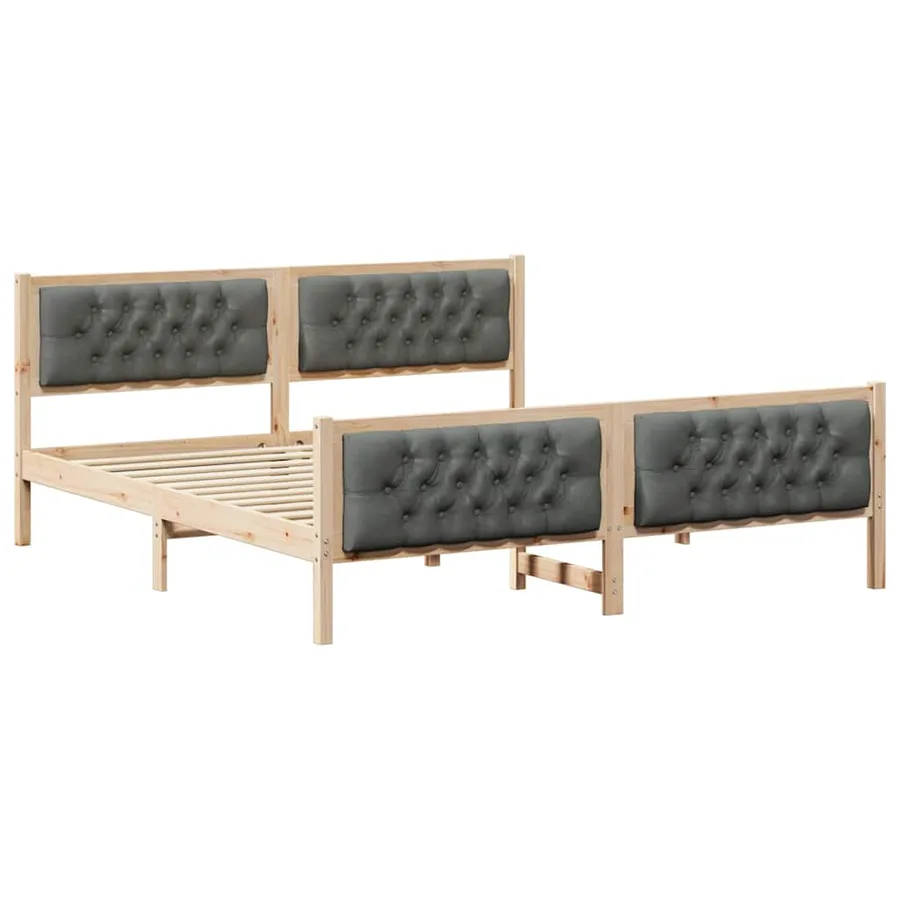 Cadre de lit Gris foncé 180 x 200 cm Pin massif - 2