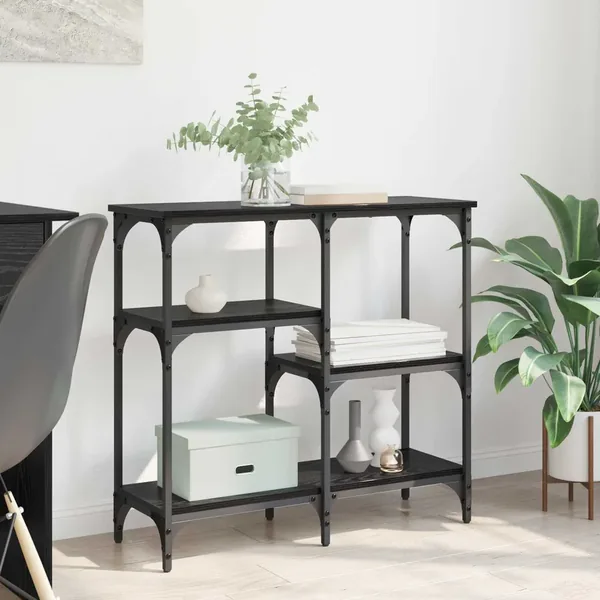 Table console Chêne noir 80 x 29 x 75 cm Bois d'ingénierie