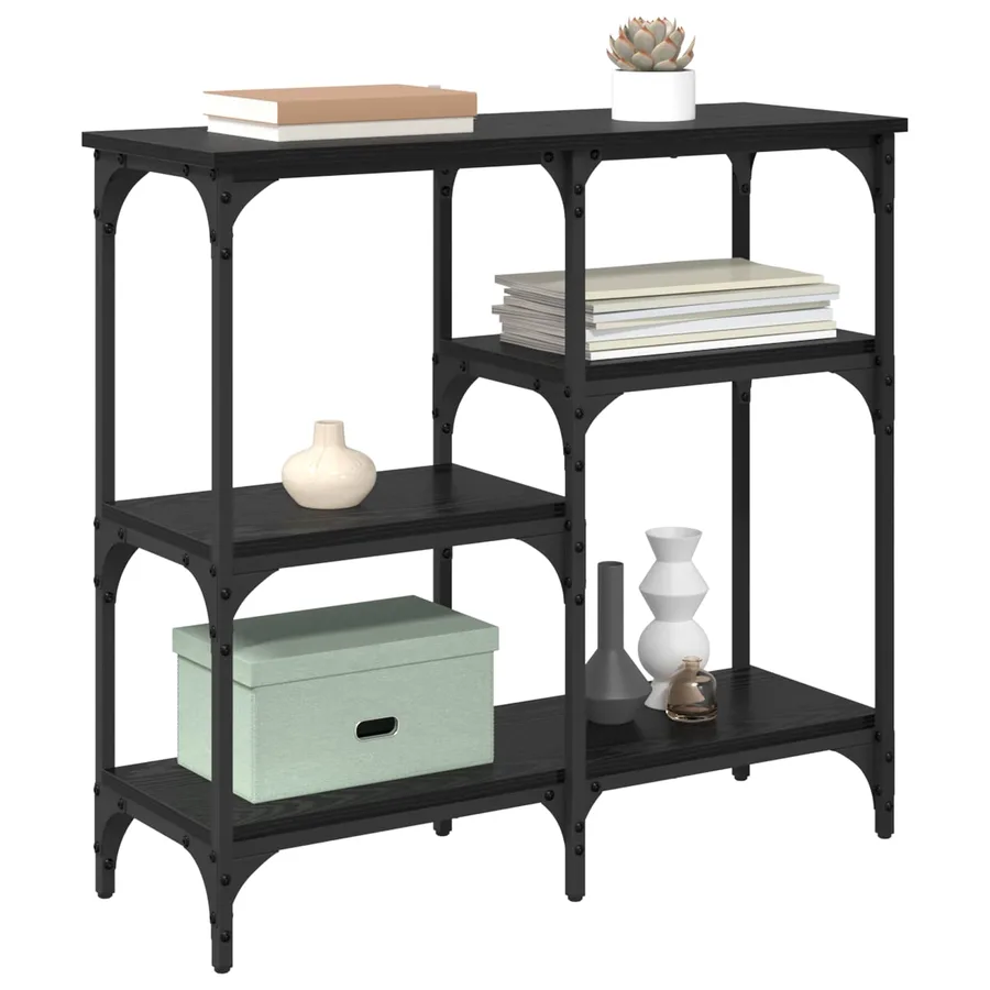 Table console Chêne noir 80 x 29 x 75 cm Bois d'ingénierie - 3