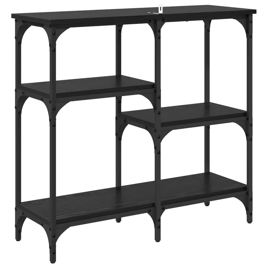Table console Chêne noir 80 x 29 x 75 cm Bois d'ingénierie - 7