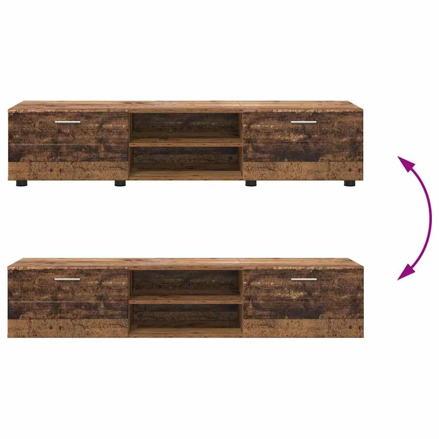 Ensemble meuble TV FLORIN 3 pcs Bois ancien Bois d'ingénierie - 13