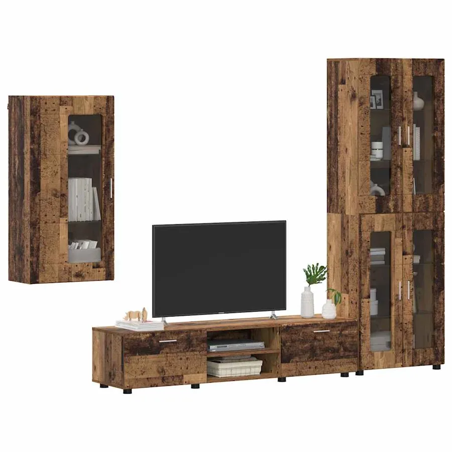 Ensemble meuble TV FLORIN 3 pcs Bois ancien Bois d'ingénierie - 3