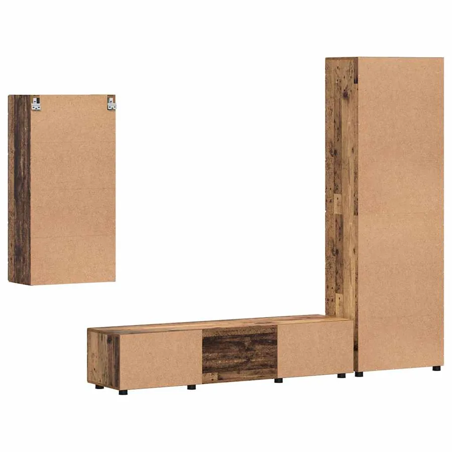 Ensemble meuble TV FLORIN 3 pcs Bois ancien Bois d'ingénierie - 8