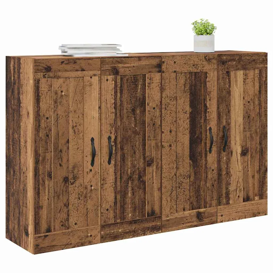 Meuble mural Montage mural 2 pcs Bois ancien 69,5 x 34 x 90 cm - 5