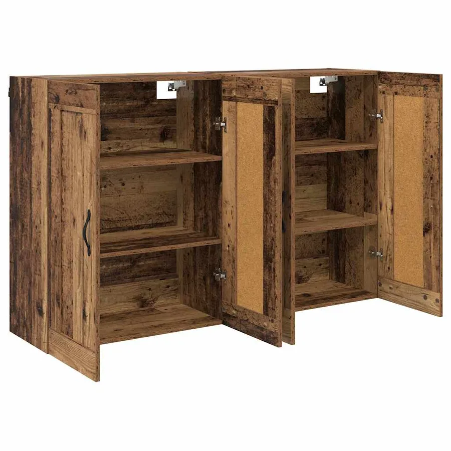 Meuble mural Montage mural 2 pcs Bois ancien 69,5 x 34 x 90 cm - 6