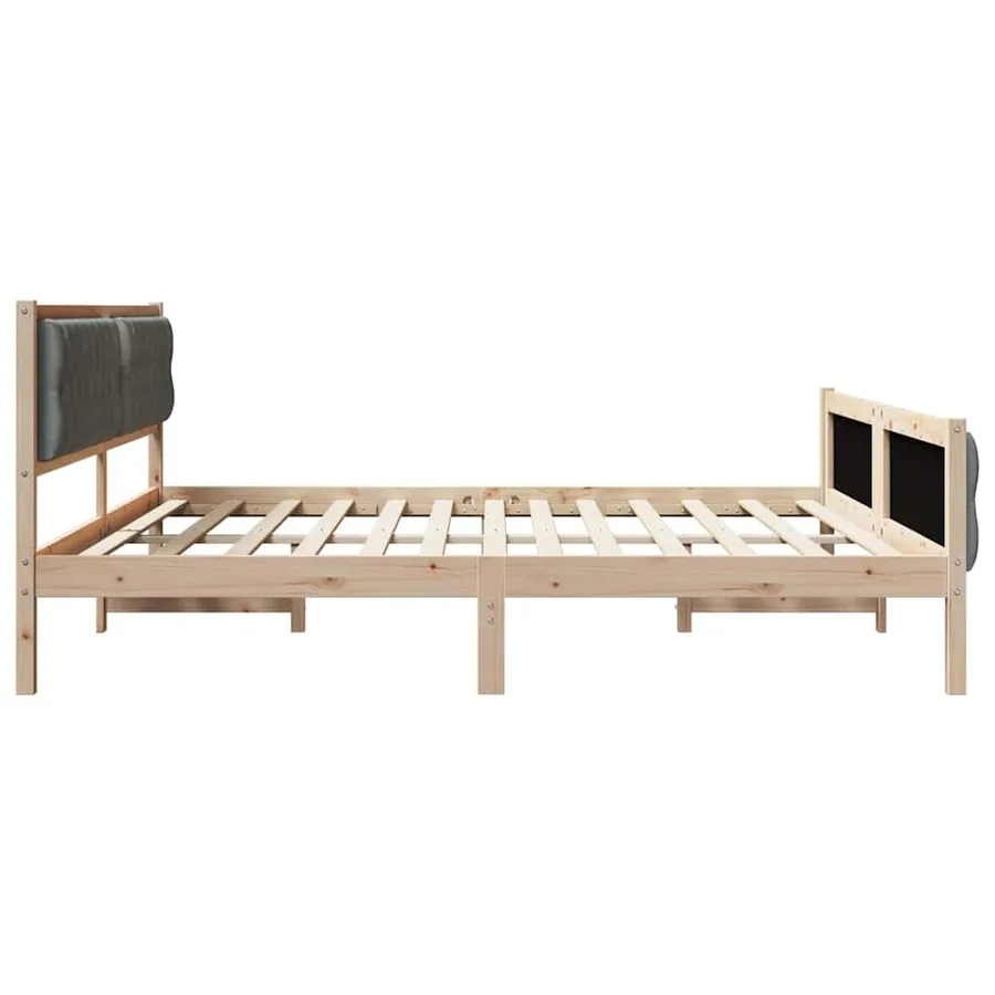 Cadre de lit Gris foncé 200 x 200 cm Pin massif - 6