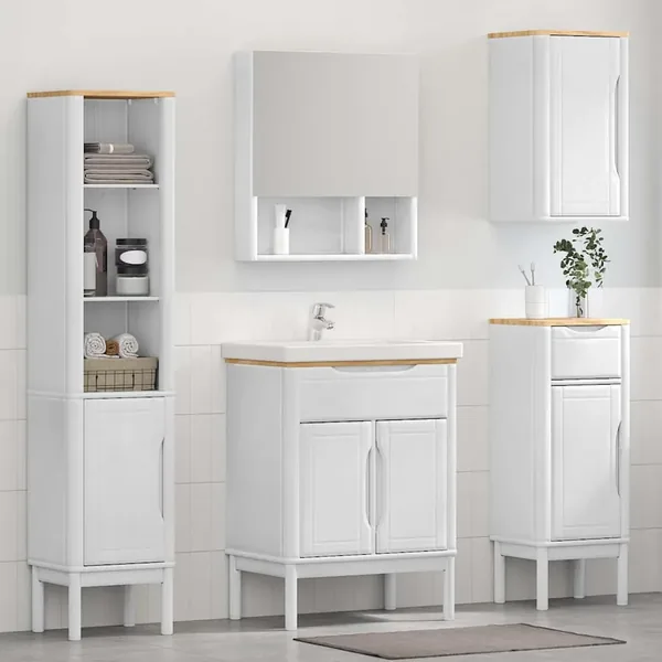 Ensemble de mobilier de salle de bain FLORO 4 pcs Blanc