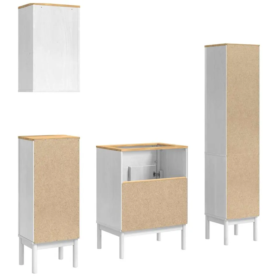 Ensemble de mobilier de salle de bain FLORO 4 pcs Blanc - 11
