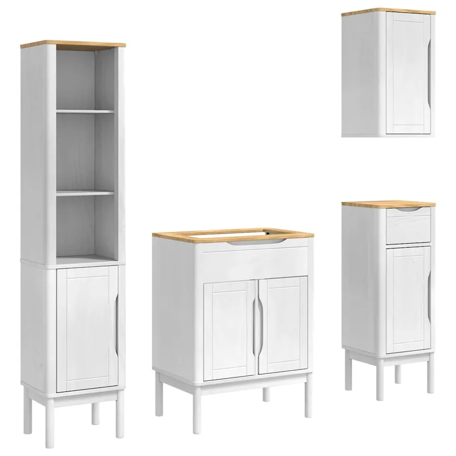 Ensemble de mobilier de salle de bain FLORO 4 pcs Blanc - 2