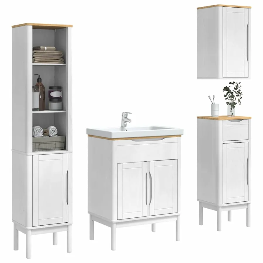 Ensemble de mobilier de salle de bain FLORO 4 pcs Blanc - 3