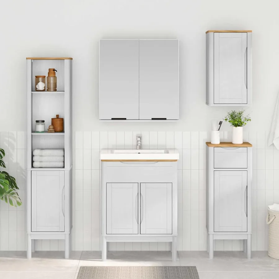 Ensemble de mobilier de salle de bain FLORO 4 pcs Blanc - 4