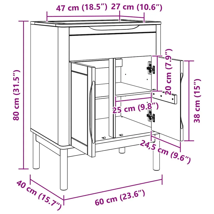 Ensemble de mobilier de salle de bain FLORO 3 pcs Blanc - 16