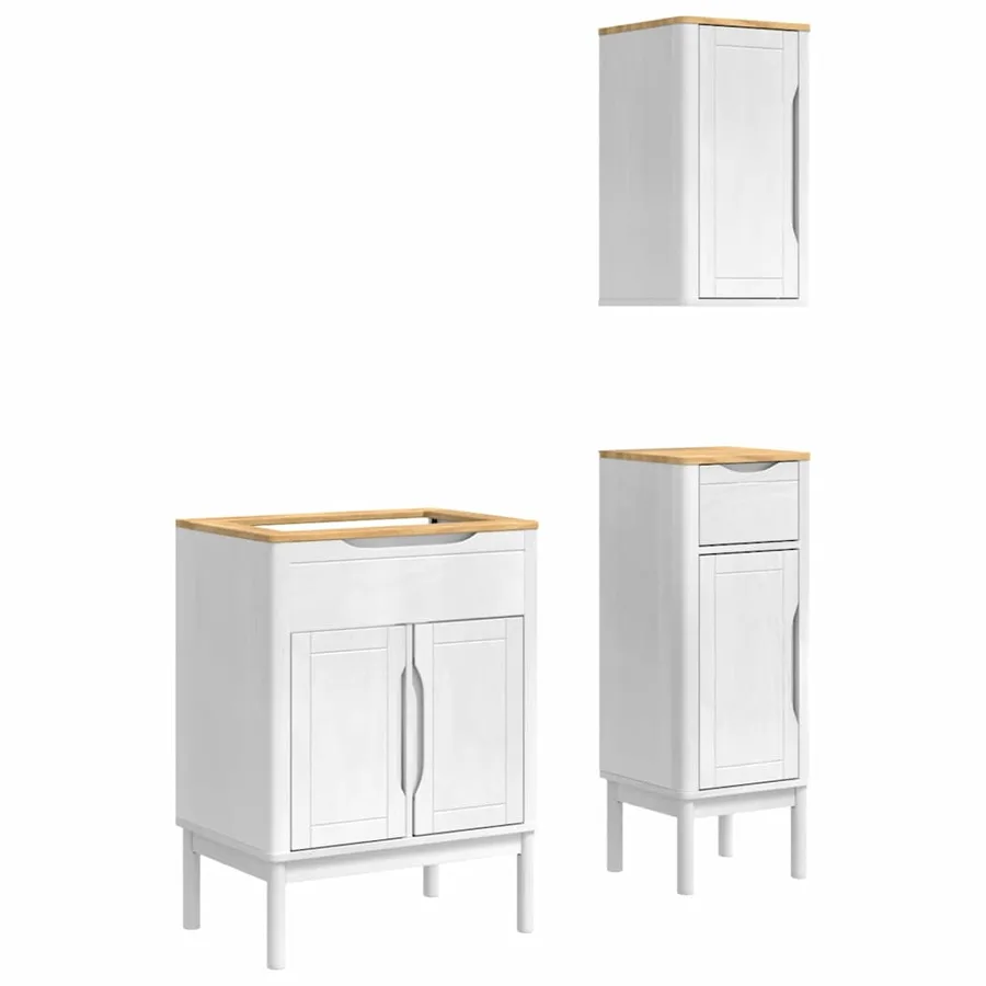 Ensemble de mobilier de salle de bain FLORO 3 pcs Blanc - 2