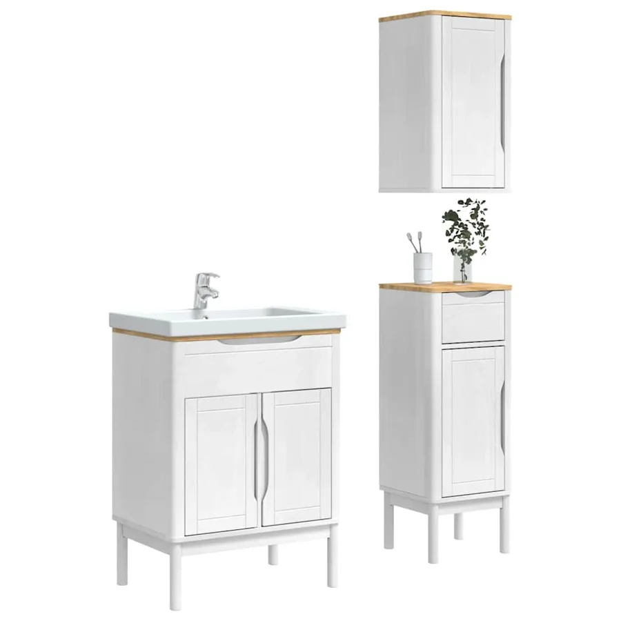Ensemble de mobilier de salle de bain FLORO 3 pcs Blanc - 3
