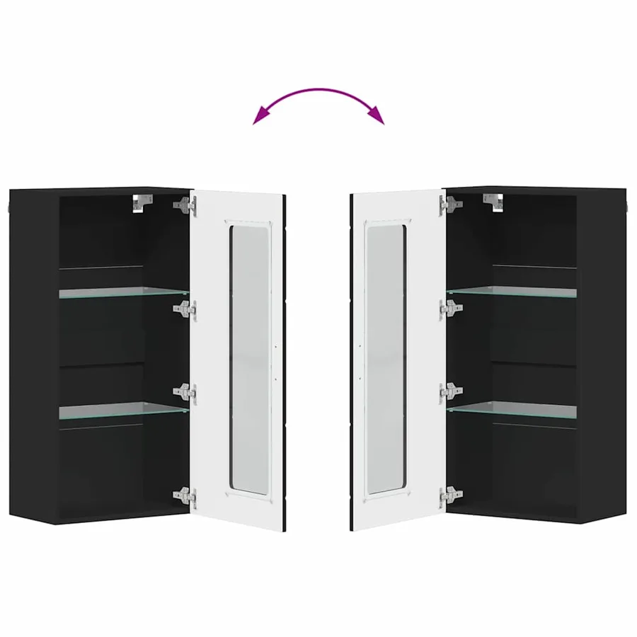 Ensemble meuble TV FLORIN 3 pcs Noir Bois d'ingénierie - 13