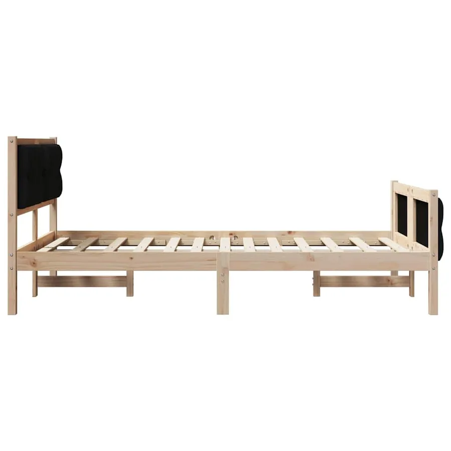 Cadre de lit avec tête de lit Noir 120 x 190 cm Pin massif - 6