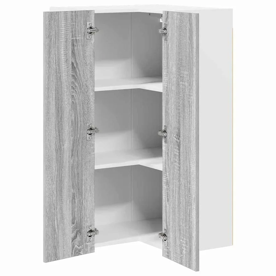 Armoire suspendue Gris Sonoma et Blanc 57 x 57 x 100 cm - 5
