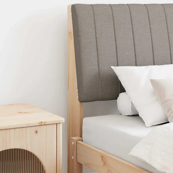 Tête de lit capitonnée Taupe 75 cm Pin massif