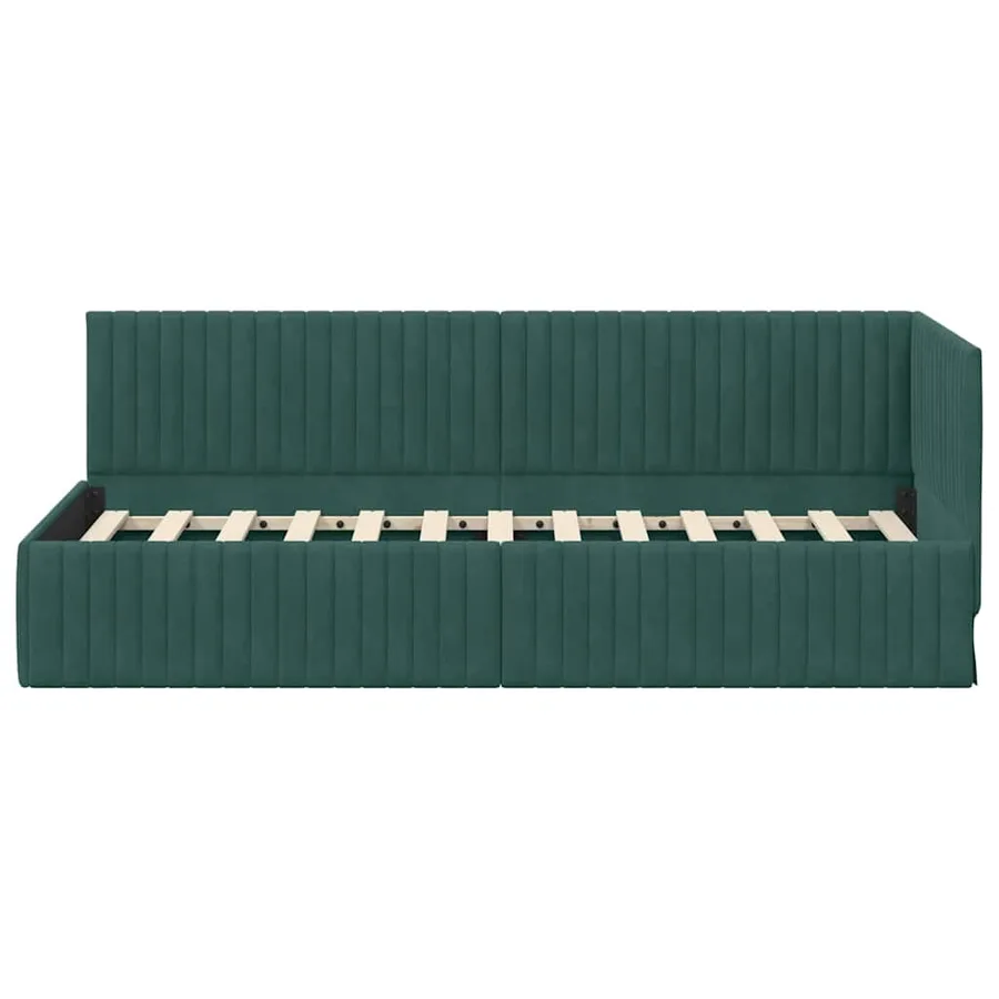 Cadre de lit d'angle Vert foncé 80 cm x 200 cm Velours - 5