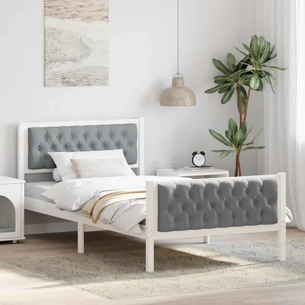 Cadre de lit Gris clair 100 x 200 cm Pin massif