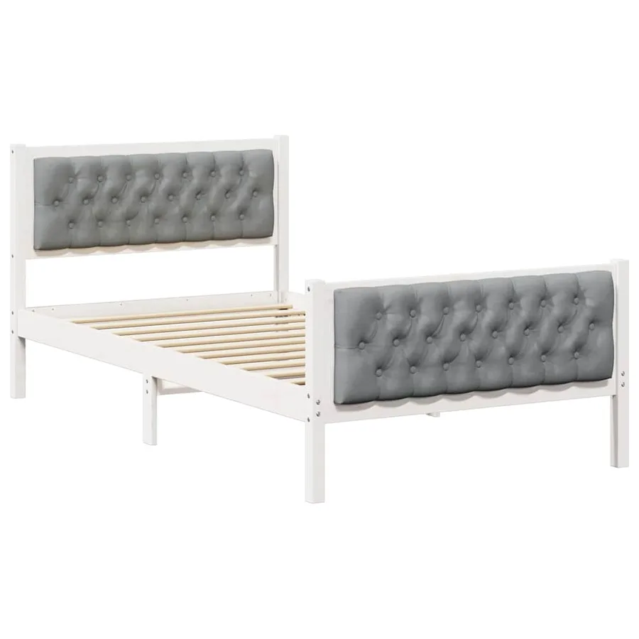 Cadre de lit Gris clair 100 x 200 cm Pin massif - 2
