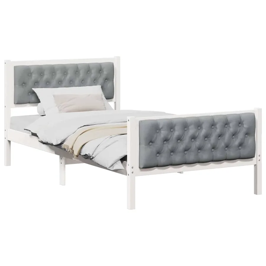 Cadre de lit Gris clair 100 x 200 cm Pin massif - 3