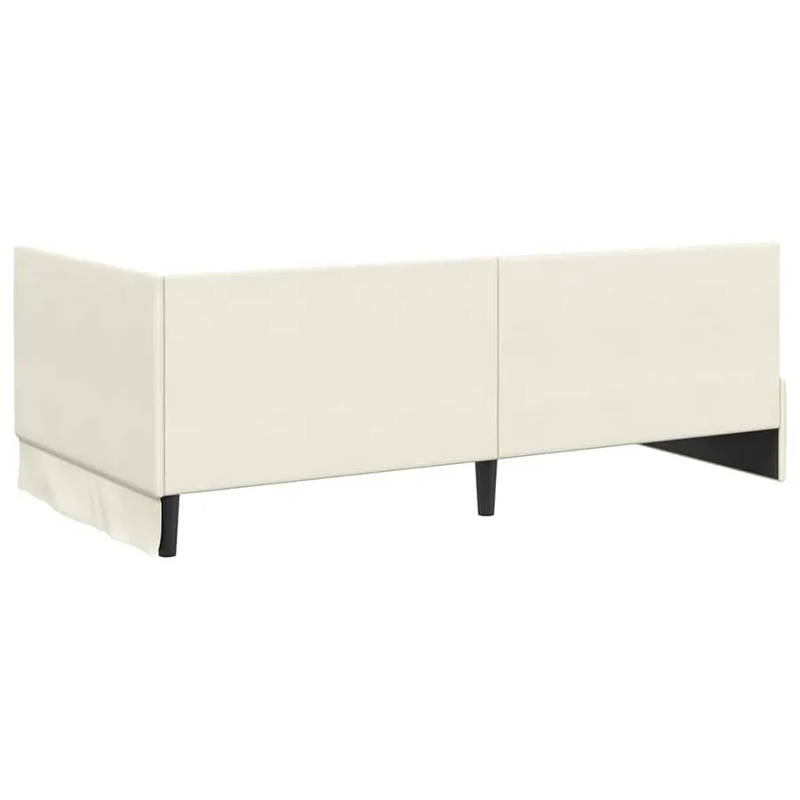 Cadre de lit d'angle avec matelas 2 pcs Crème Velours - 9