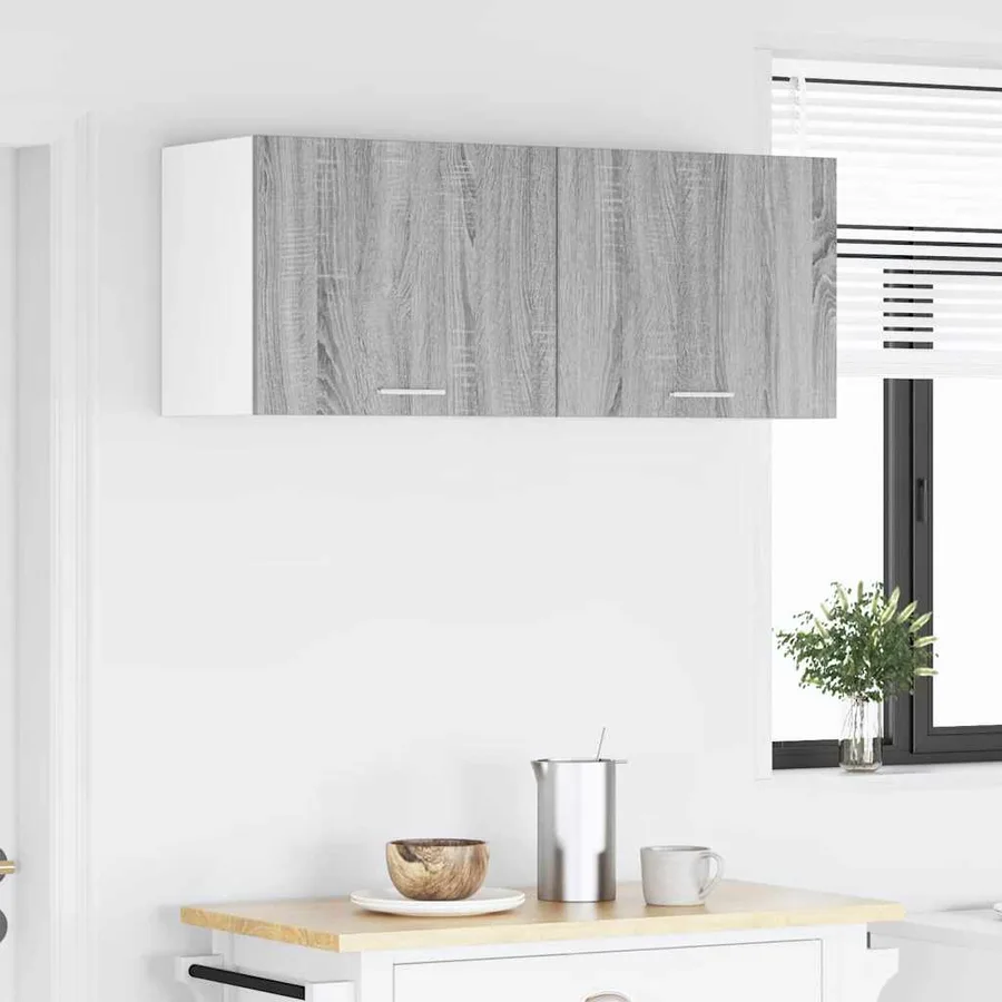 Armoire suspendue 2 pcs Gris Sonoma et Blanc 50 x 31 x 40 cm - 4
