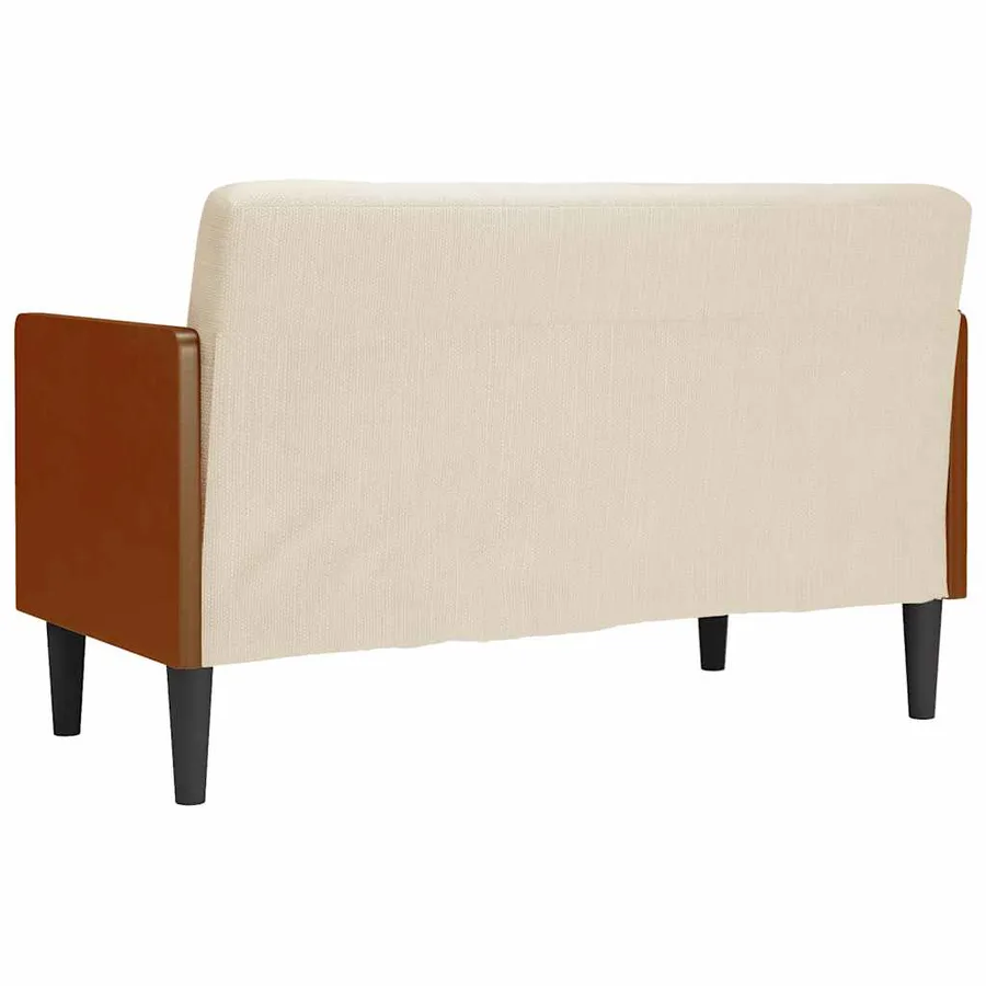 Canapé deux places avec coussins cylindriques 110 cm en lin - 5