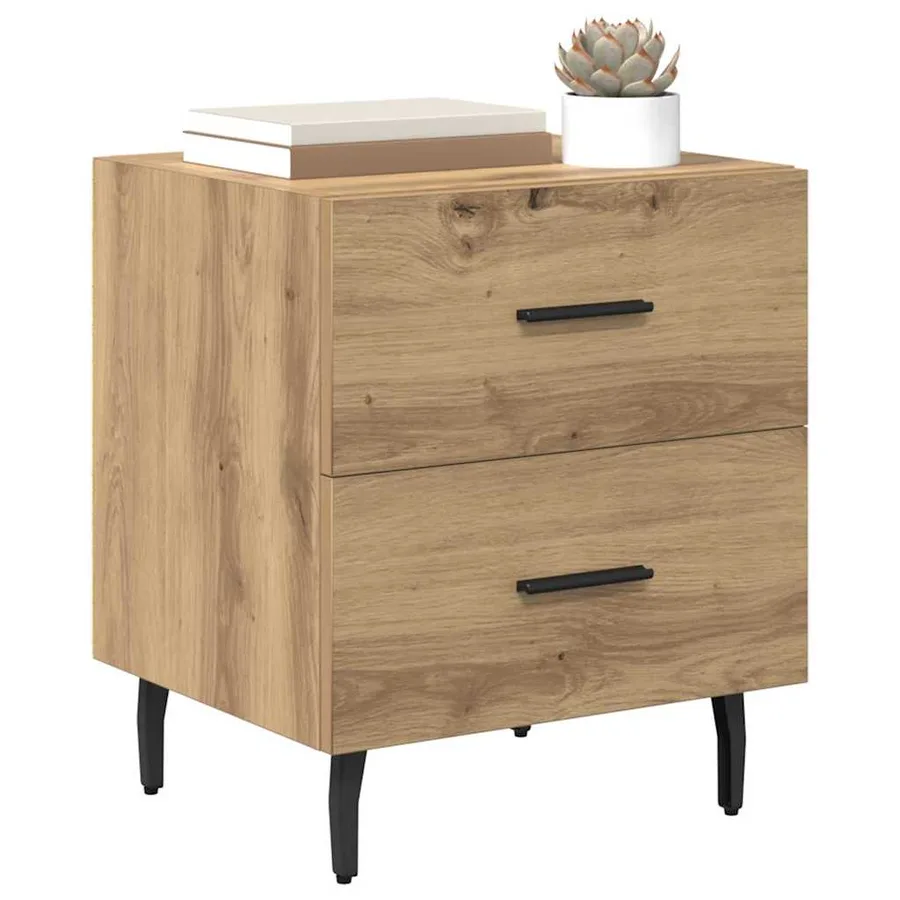 Cabinet de chevet 2 pc Chêne artisanal 40 x 35 x 47,5 cm - 3