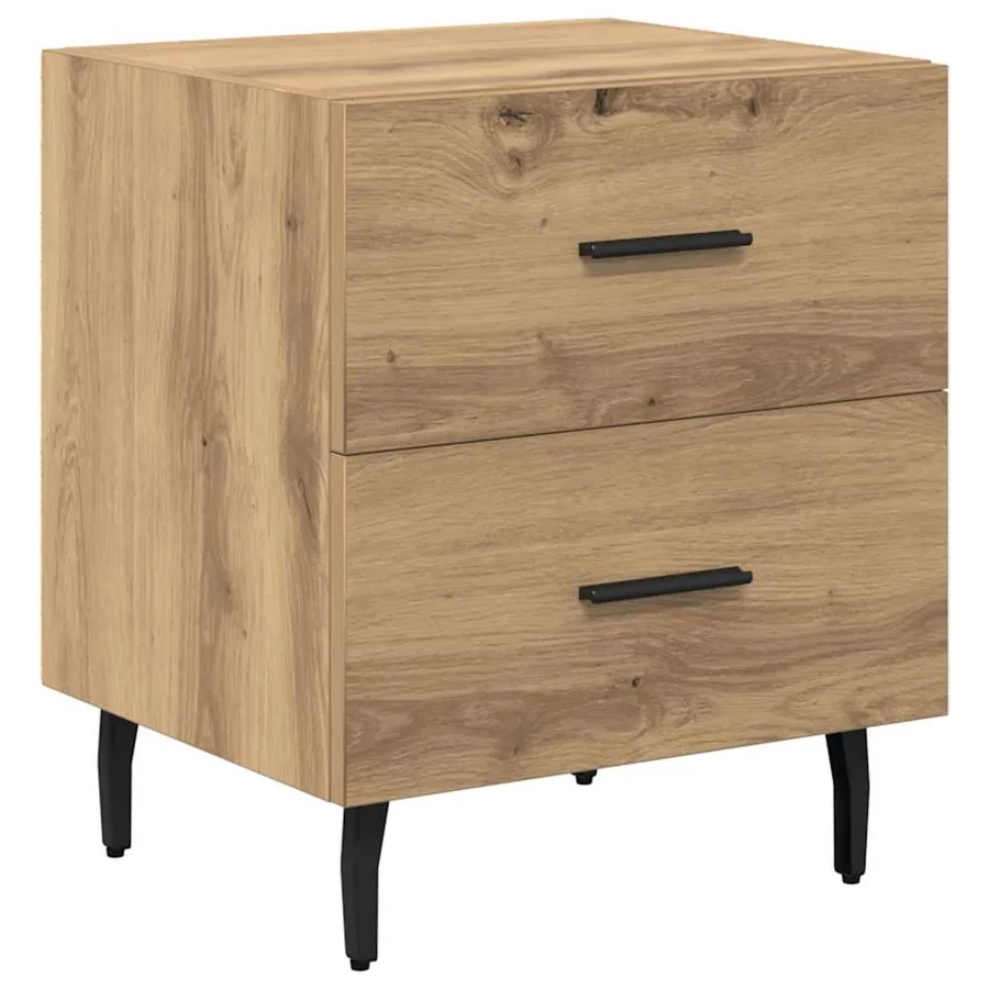 Cabinet de chevet 2 pc Chêne artisanal 40 x 35 x 47,5 cm - 5